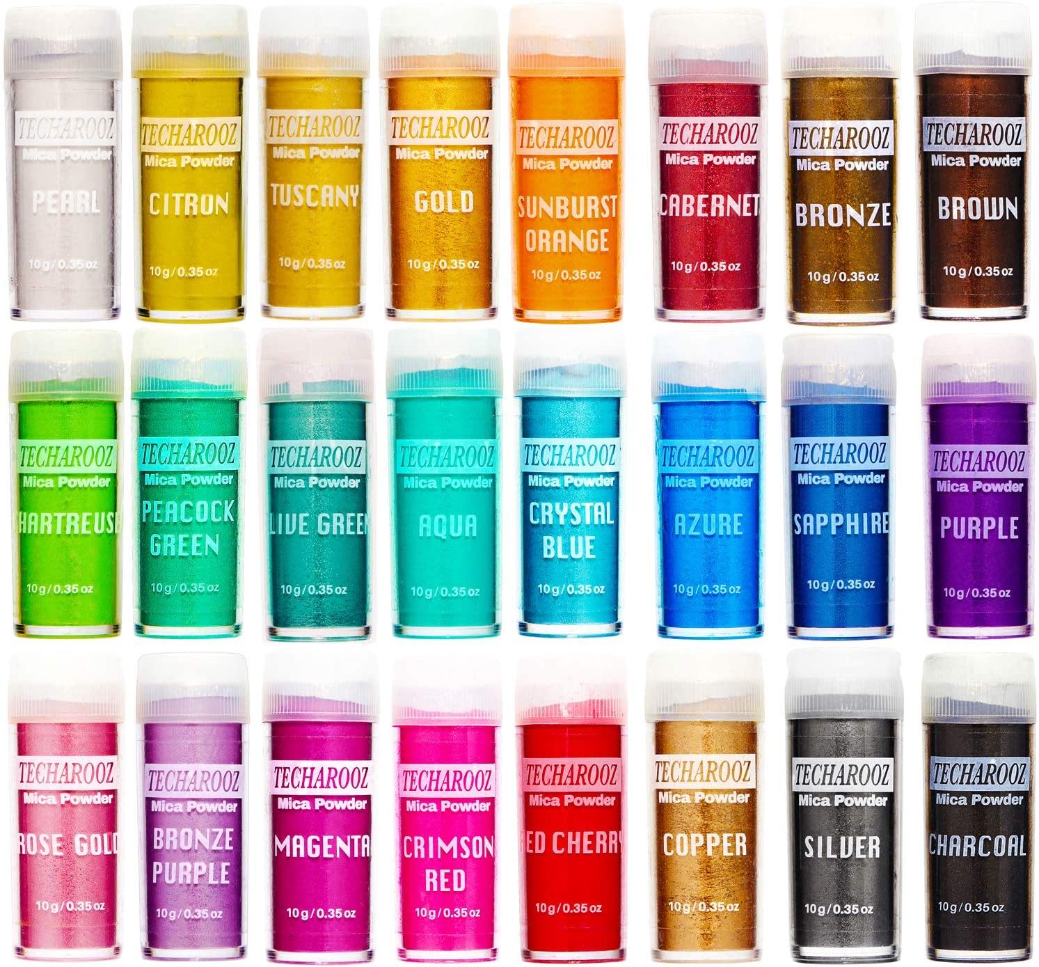 E0BF 12 Bottle Mica Powder Pigments Soap Dye for Soap Coloring