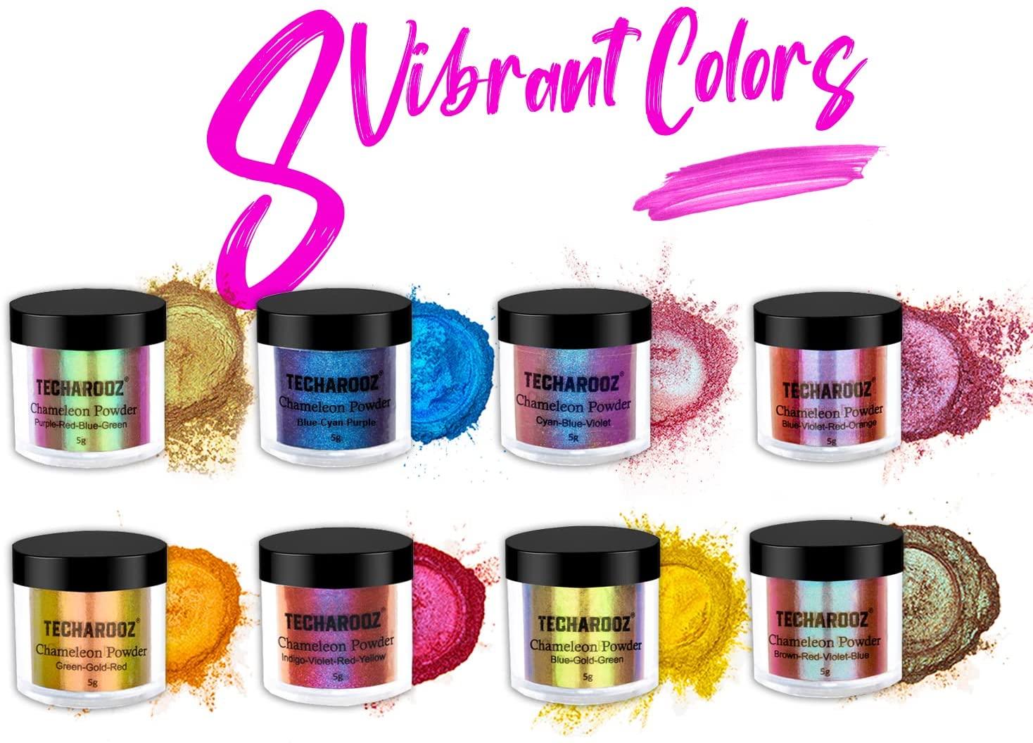 NODDWAY 6 Colors Chameleon Powder，Color Shift Mica Powder for