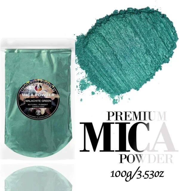 TECHAROOZ 100g Malachite Green Mica Powder for Epoxy Resin Crafts