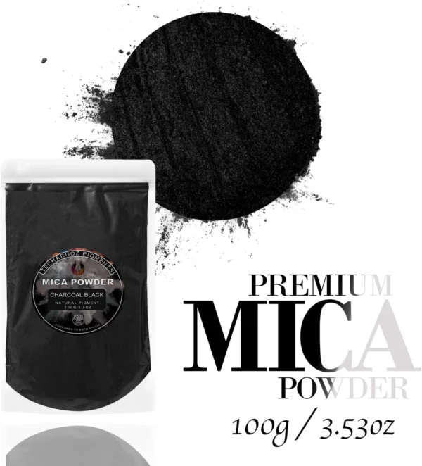 TECHAROOZ 100g Charcoal Black Mica Powder for Epoxy Resin