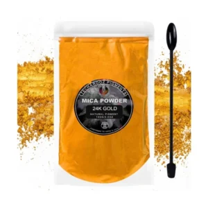 TECHAROOZ 24K Gold Mica Powder – 100g for Epoxy, Soap, Lip Gloss Kintsugi